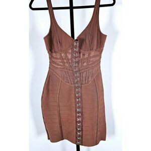 Fashion Nova Bodycon Corset Dress - Brown  - SZ M